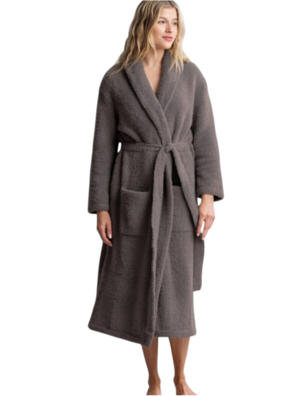 Barefoot Dreams CozyChic Robe Gray Unisex Size 2 - Men M, Women Large XL